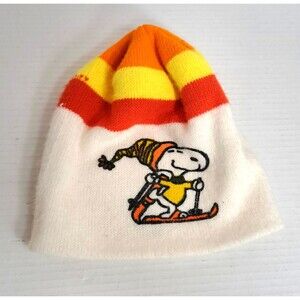 Vtg 1958 Snoopy Beanie Toboggan Hat Orlon Acrylic Made in the USA Peanuts Cap